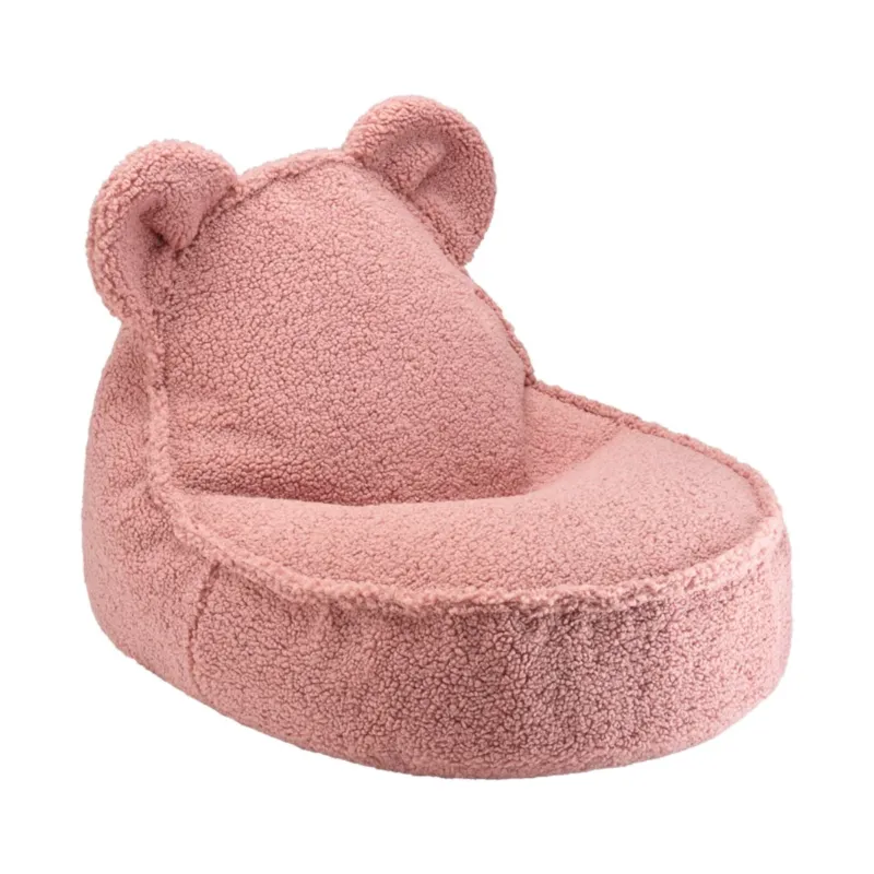 WIGIWAMA - Pouf Ours Molletonné - Rose Goyave