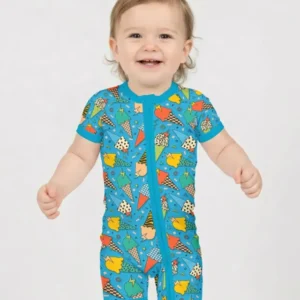 Summer Retro Ice Creams Family Matching Bamboo Shorty Zippy